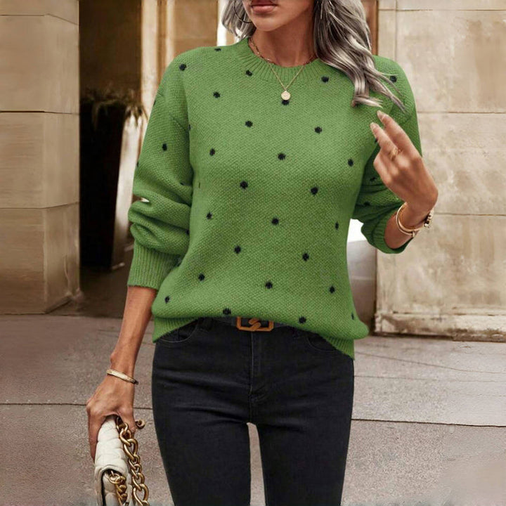 Hazel | Cozy Polka Knit Sweater