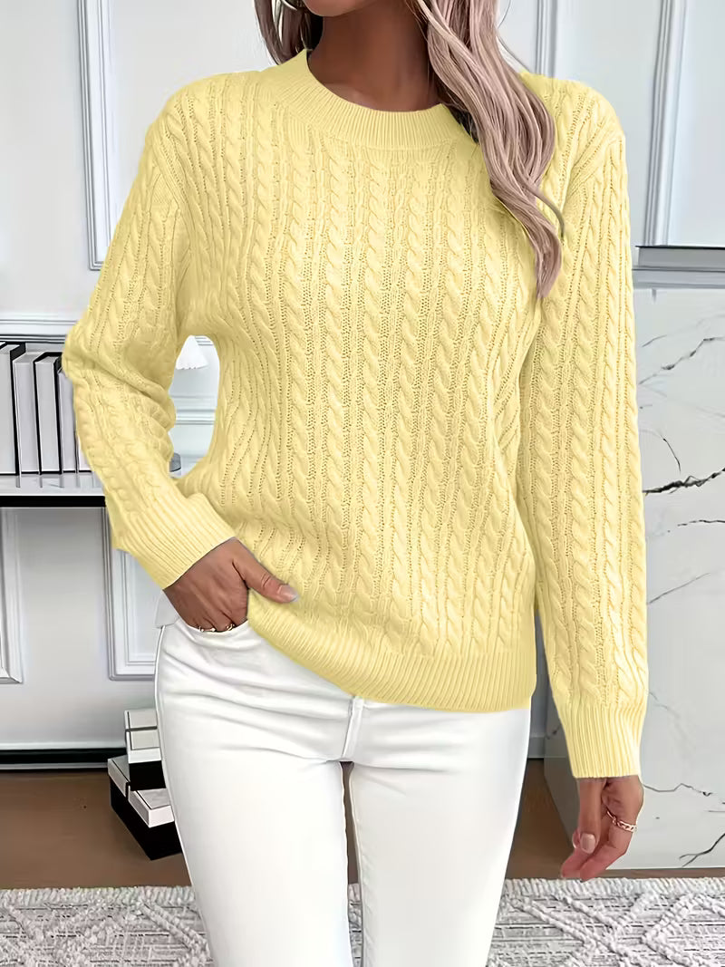 Adriana | Pull douillet à manches longues en maille torsadée