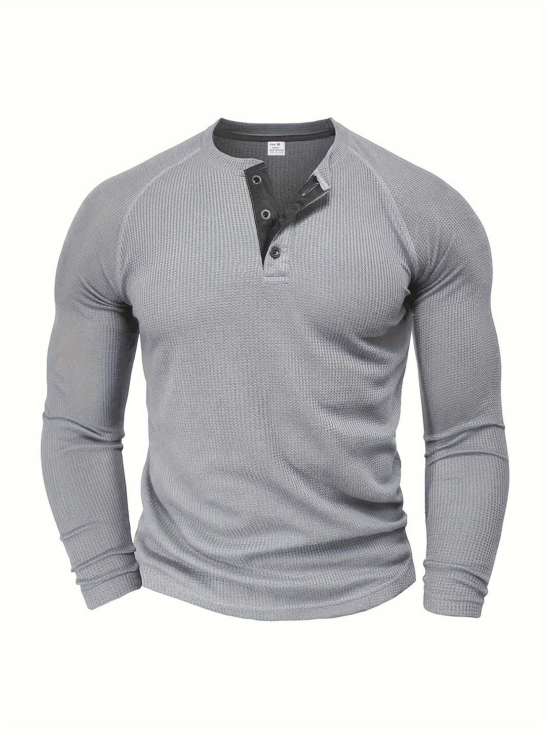 Reid | Waffle-Knit Henley Long Sleeve