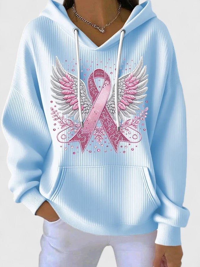 Morgan | Sweat à capuche Ailes d'Ange Ruban Rose