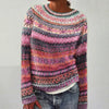 Katryn | Striped Knit Round Neck Sweater