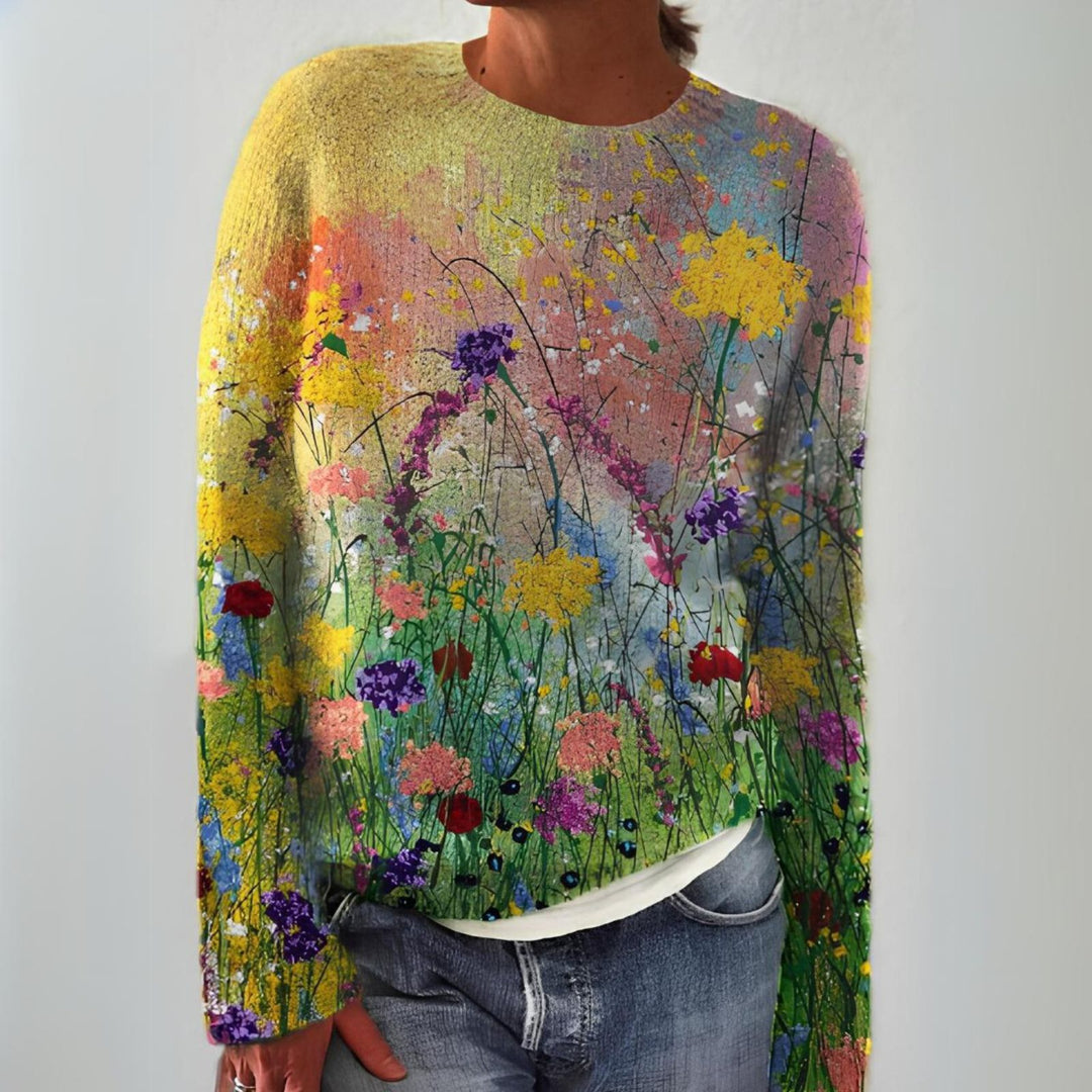 Lindsey | Wildflower Print Long Sleeve Sweater