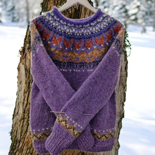 Kathleen | - Fair Isle Knit Sweater With Yoke Detail