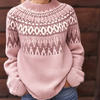 Lila | Fair Isle Knit Sweater With Yoke Pattern
