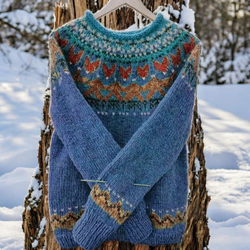 Henrietta | - Fair Isle Knit Sweater With Traditional Pattern