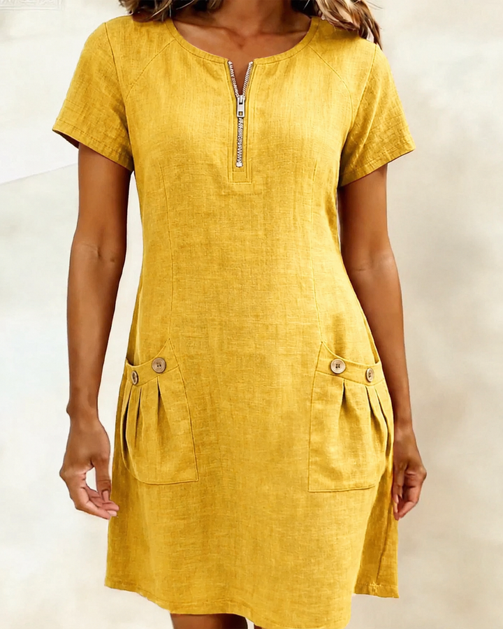 Leliana Elegant Everyday Dress in Yellow