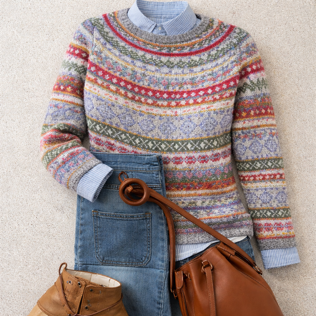 Audrina | Fair Isle Heritage Knit Sweater