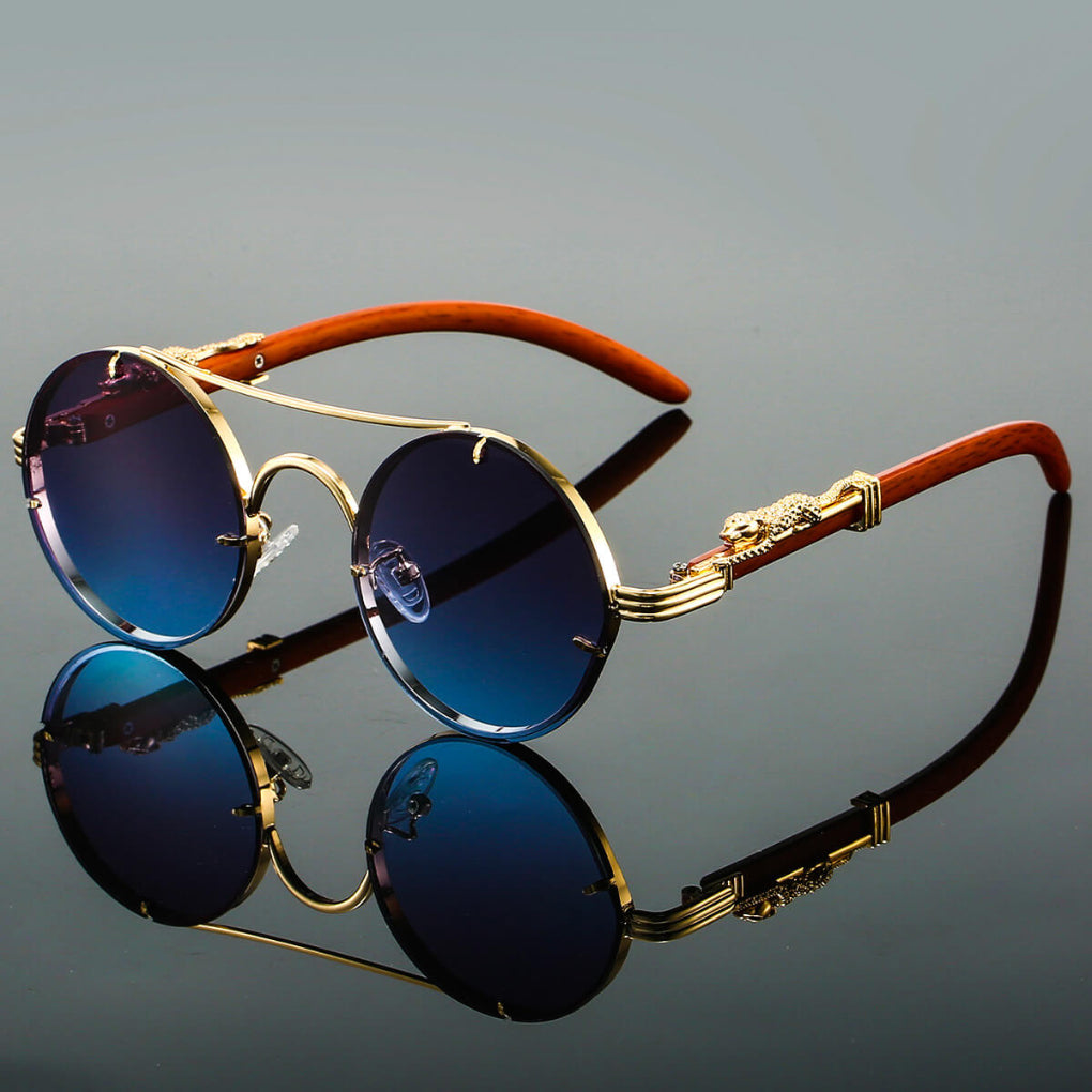 Max | Sleek Retro Metal Oval Sunglasses