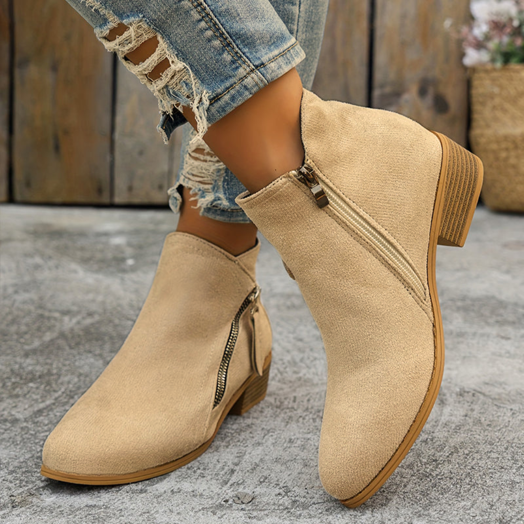 Joanna Zipper Ankle Boots - detail