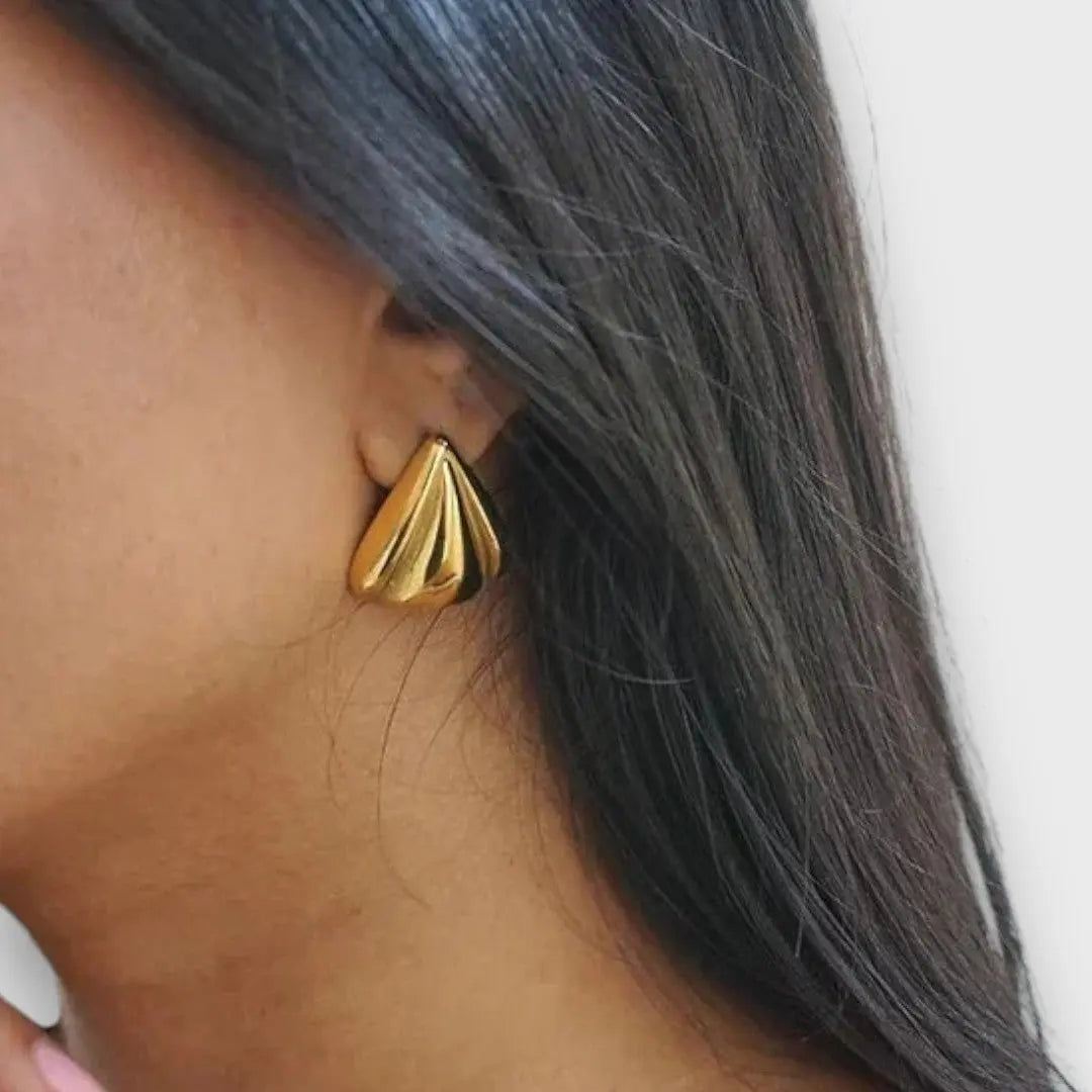 Jema | Sculptural Character Gold Earrings