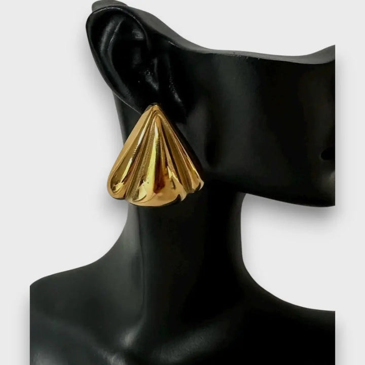 Jema | Sculptural Character Gold Earrings