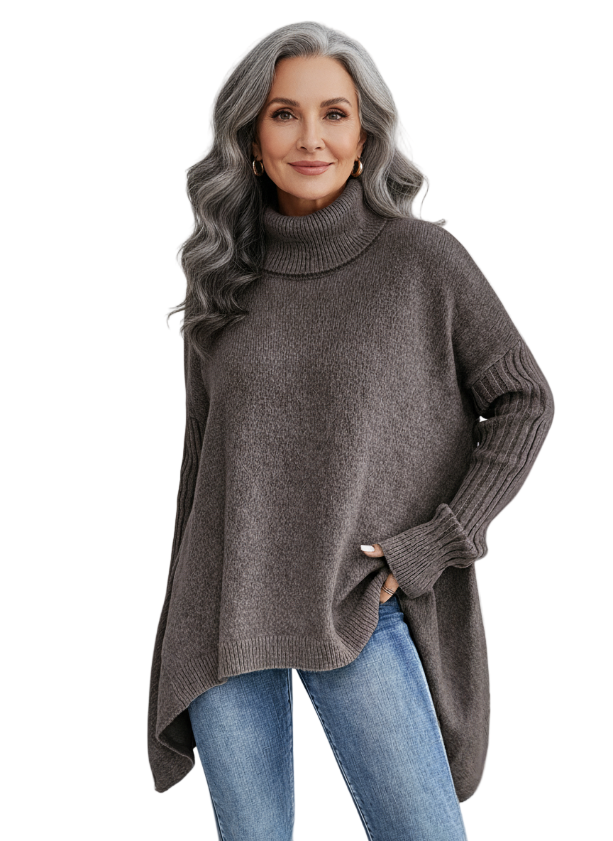 Naomi | Pull à col roulé asymétrique douillet