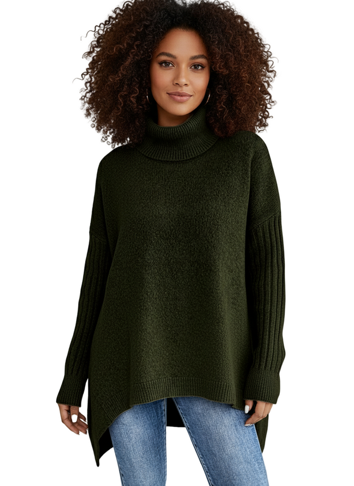 Naomi | Pull à col roulé asymétrique douillet