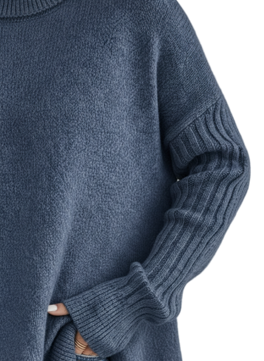 Naomi | Pull à col roulé asymétrique douillet