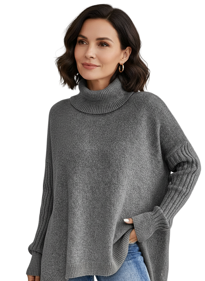 Naomi | Pull à col roulé asymétrique douillet