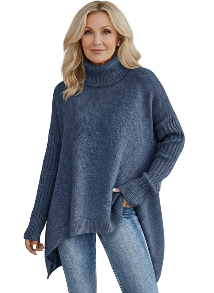 Naomi | Pull à col roulé asymétrique douillet