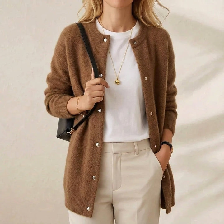 Ida | Gold Button Knit Cardigan