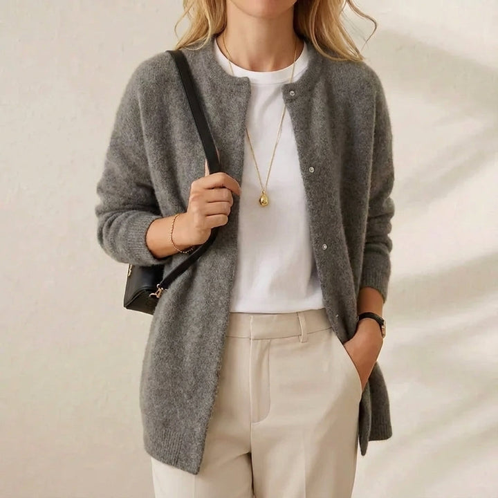 Ida | Gold Button Knit Cardigan