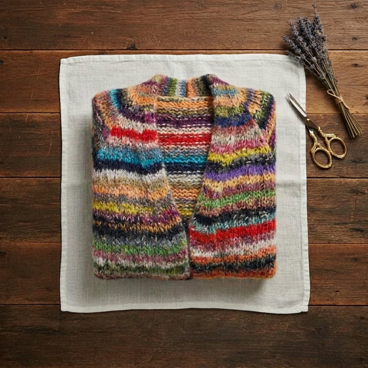 Mehak | Striped Open-Front Knit Cardigan