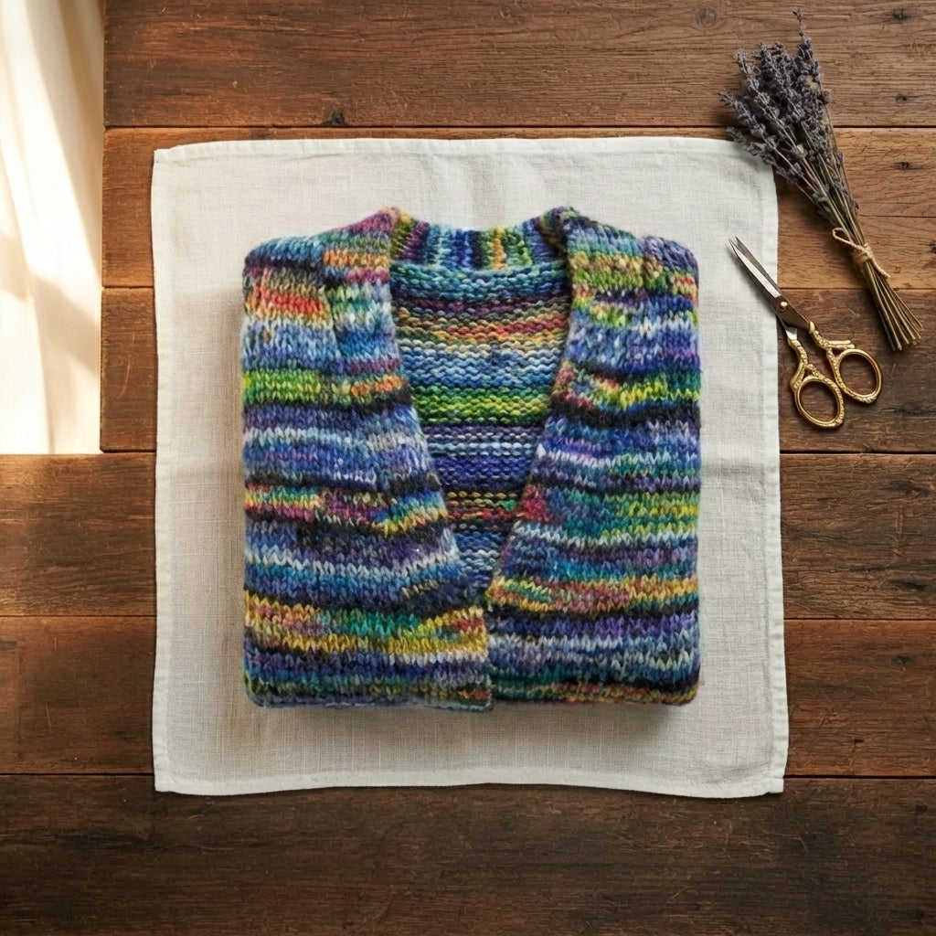 Mehak | Striped Open-Front Knit Cardigan
