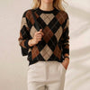 Alyss | Argyle Knit Crewneck Sweater