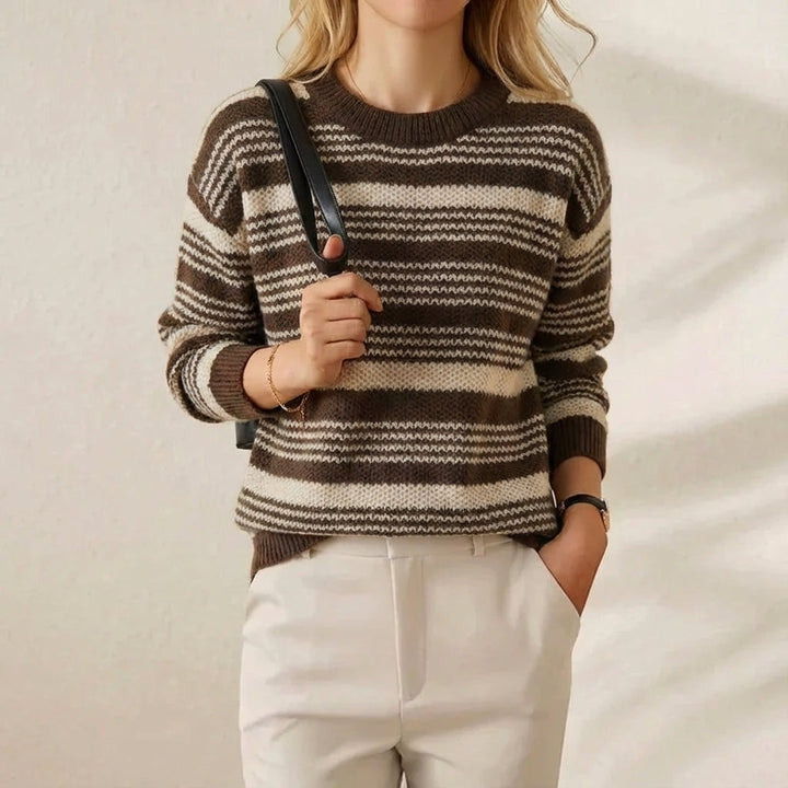 Odessa | Striped Knit Crew Neck Sweater