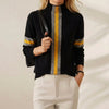 Evelin | Striped Mock Neck Knit Sweater
