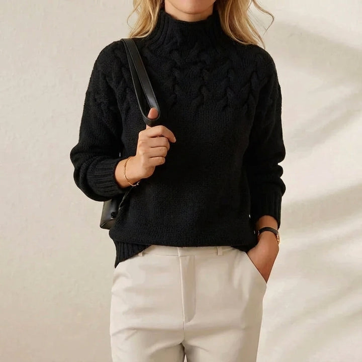 Iknoor | Cable Knit Turtleneck Sweater