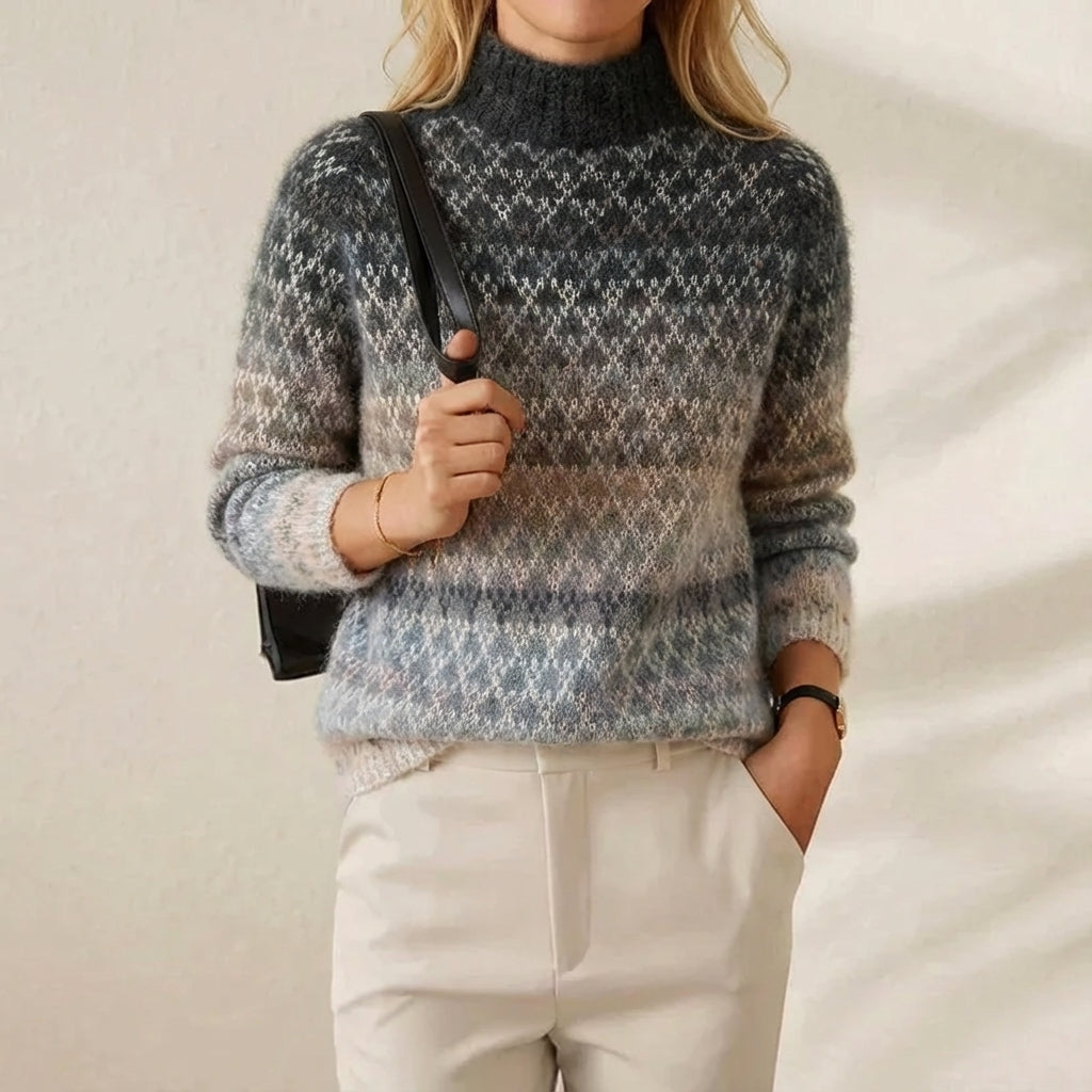 Annalise | Fair Isle Turtleneck Knit Sweater