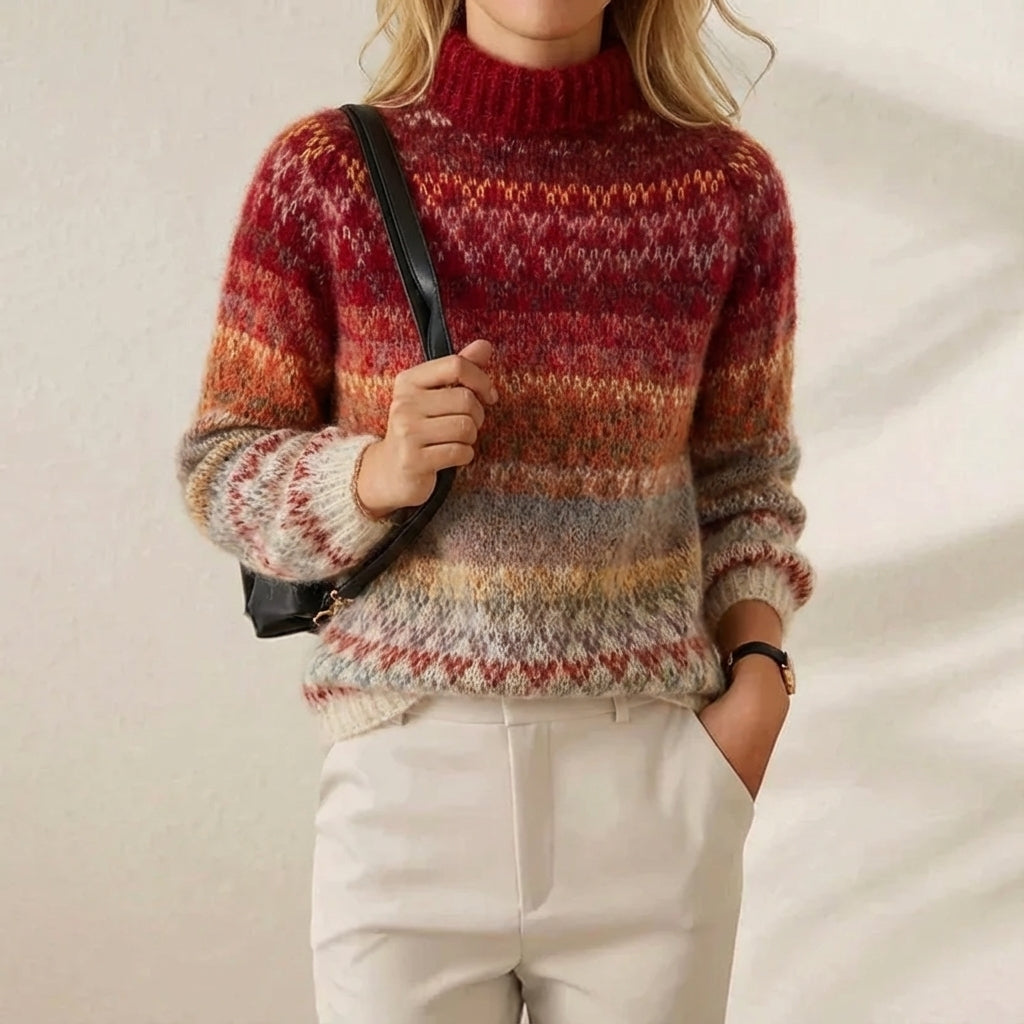 Rita | Fair Isle Turtleneck Knit Sweater