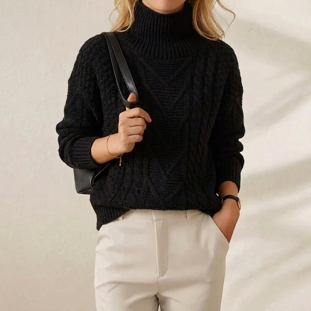 Maureen | Cable Knit Turtleneck Sweater