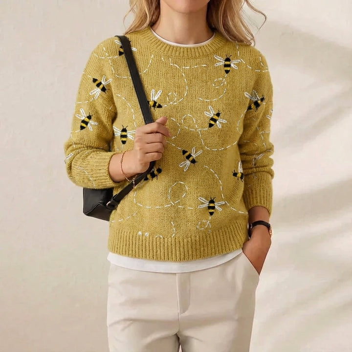Rosemary | Bee Print Knit Sweater