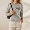 Mariane | Cat And Paw Print Knit Sweater