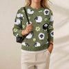 Ameera | Whimsical Sheep Print Knit Sweater