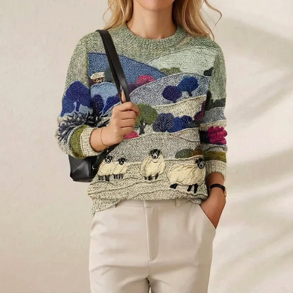 Meryem | Scenic Landscape Knit Sweater