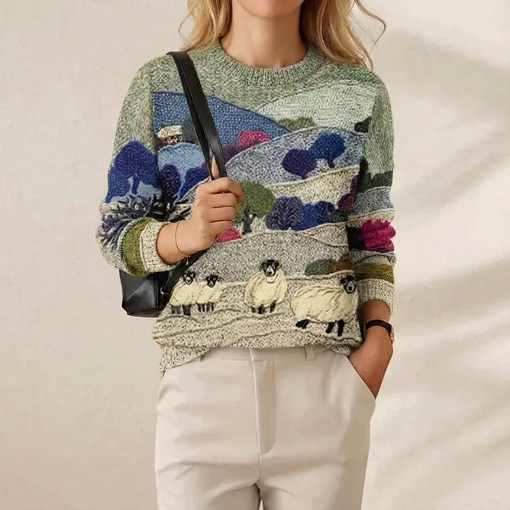 Meryem | Scenic Landscape Knit Sweater