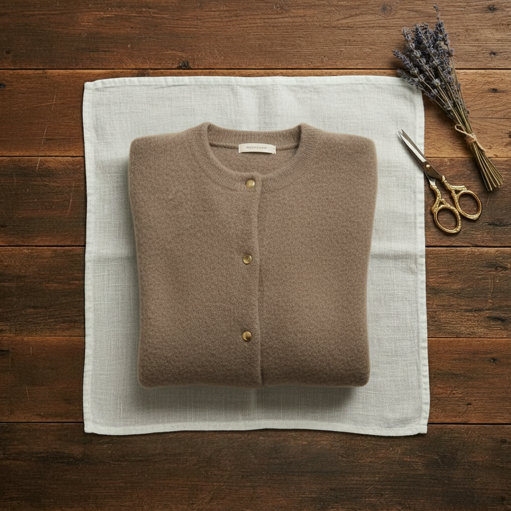 Douae | Crew Neck Button Knit Cardigan