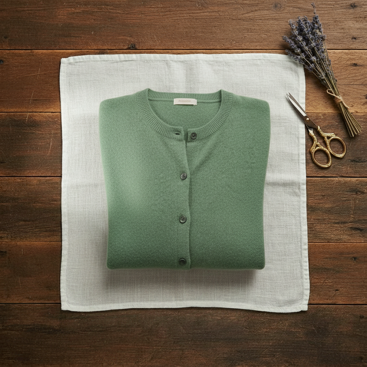Douae | Crew Neck Button Knit Cardigan