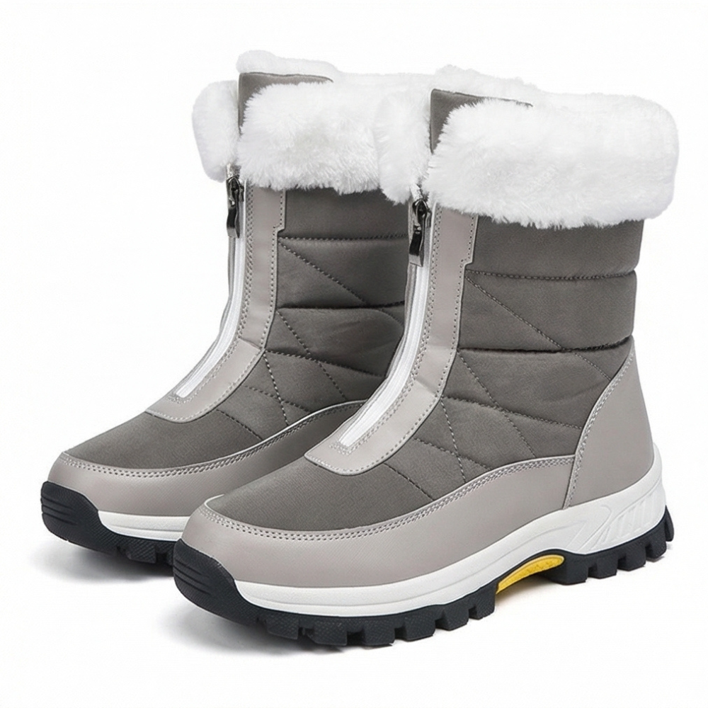 Zohra | Bottes de neige matelassées imperméables doublées en fourrure à fermeture latérale