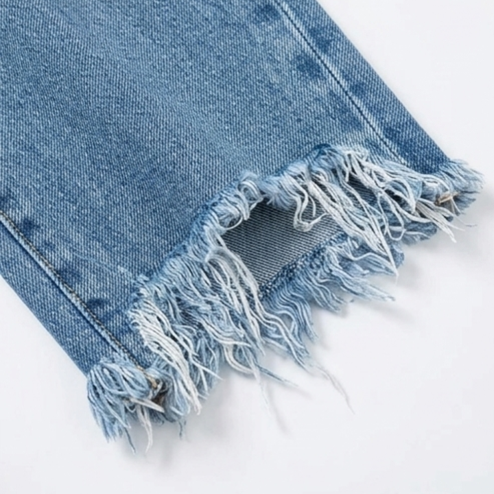 Ilya | Retro Fringed Cropped Straight Leg Jeans
