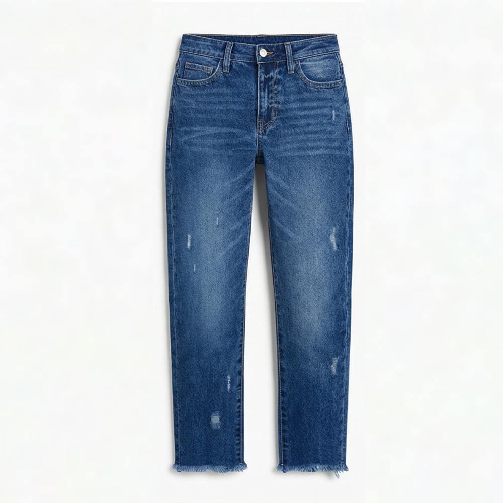 Ilya | Retro Fringed Cropped Straight Leg Jeans