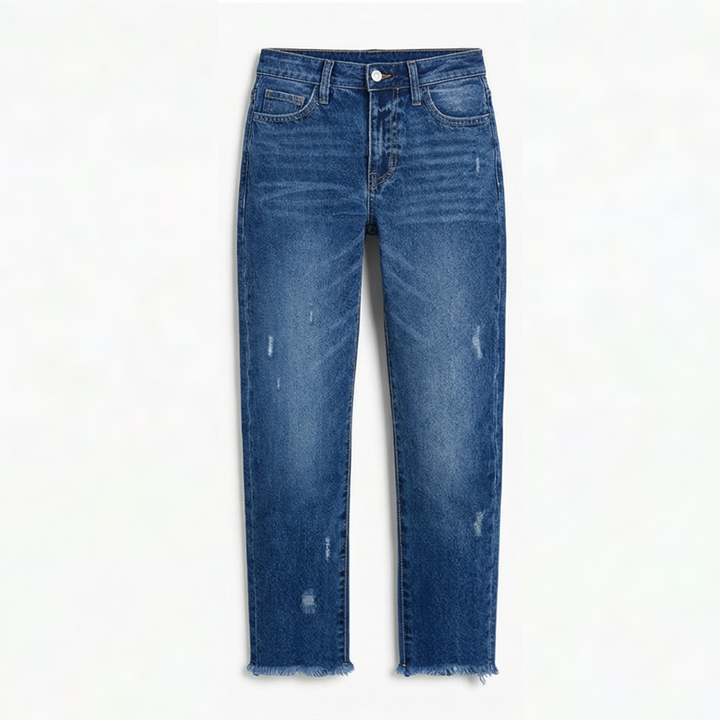 Ilya | Retro Fringed Cropped Straight Leg Jeans