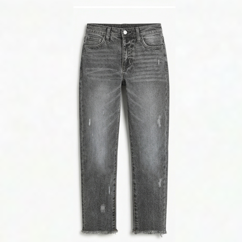 Ilya | Retro Fringed Cropped Straight Leg Jeans