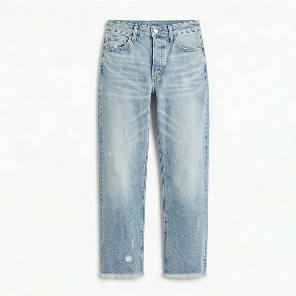 Ilya | Retro Fringed Cropped Straight Leg Jeans