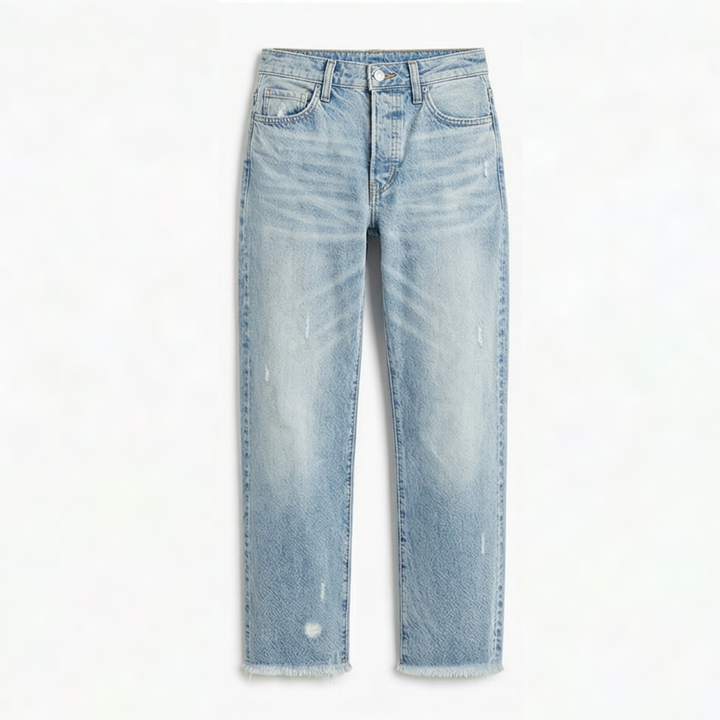 Ilya | Retro Fringed Cropped Straight Leg Jeans