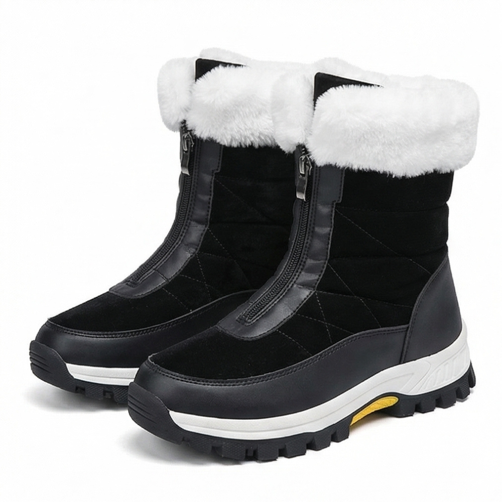 Zohra | Bottes de neige matelassées imperméables doublées en fourrure à fermeture latérale