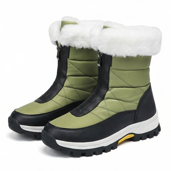 Zohra | Bottes de neige matelassées imperméables doublées en fourrure à fermeture latérale