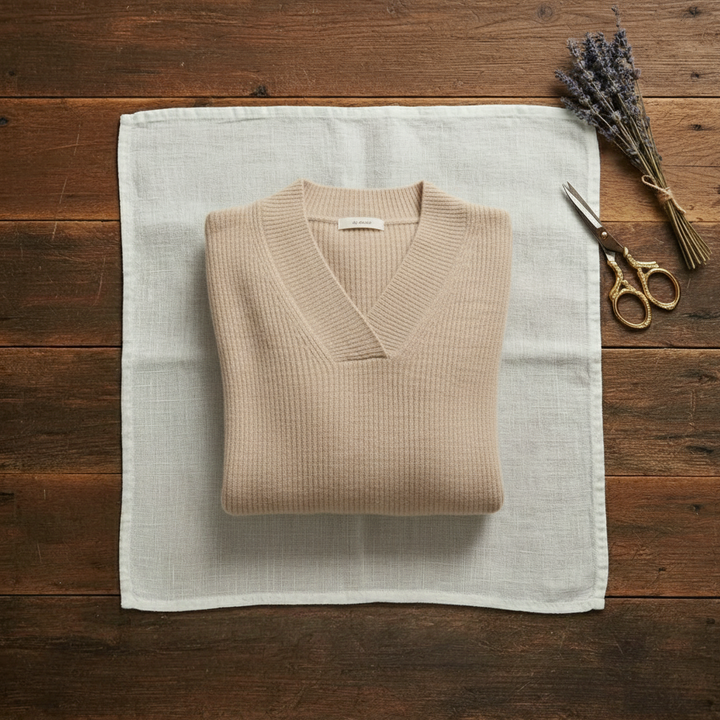 Kaitlen | Ribbed V-Neck Knit Sweater