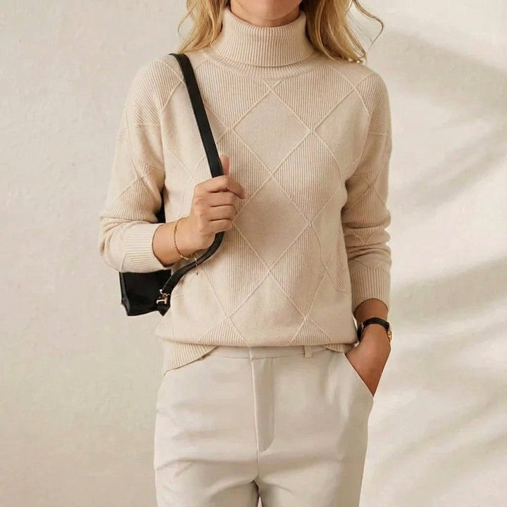 Mildred | Turtleneck Diamond Knit Sweater