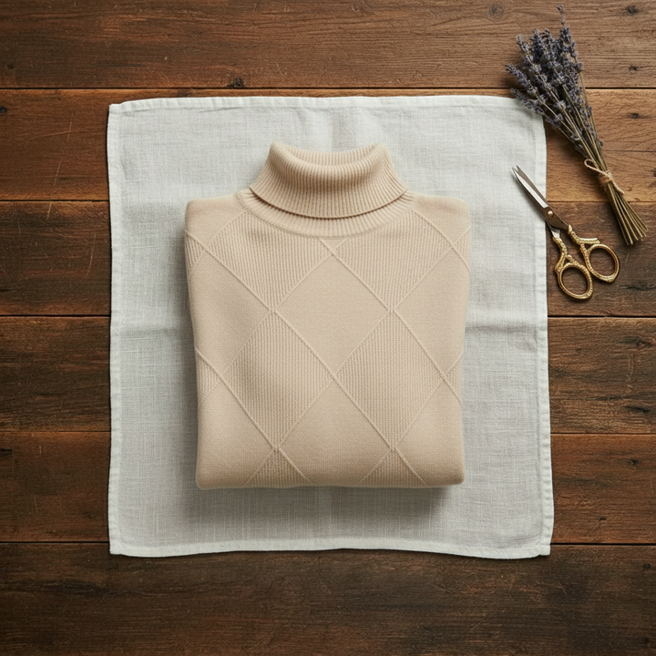 Mildred | Turtleneck Diamond Knit Sweater